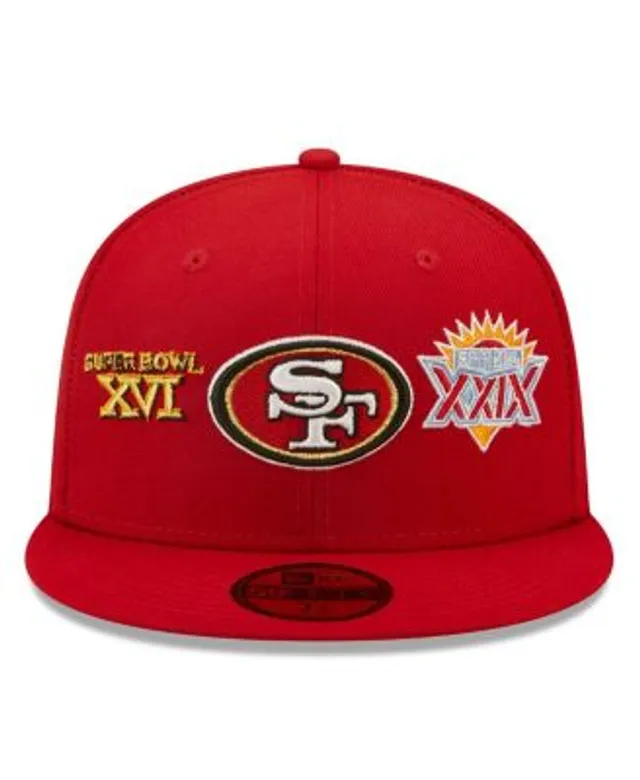 Men's New Era Scarlet San Francisco 49ers Omaha Throwback 59FIFTY Fitted Hat