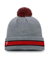 Men's Fanatics Branded Gray Boston Red Sox Cuffed Knit Hat with Pom