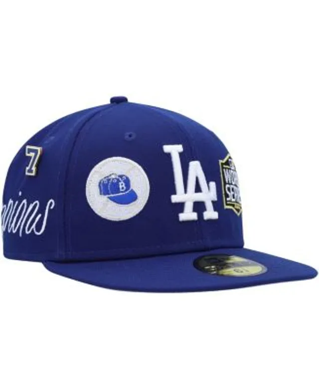 Men's New Era Royal/Gray Los Angeles Dodgers 2020 World Series Champions  Letterman 59FIFTY Fitted Hat 