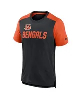 Men's Nike Heathered Black/Heathered Orange Cincinnati Bengals Color Block  Team Name T-Shirt