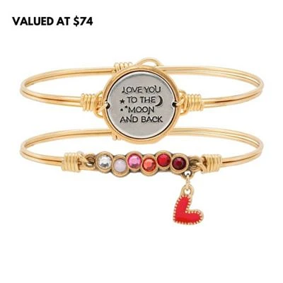 Love You To The Moon + Back Women's Bracelet Set