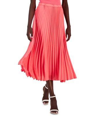 Women's Pleated Pull-On Midi Skirt