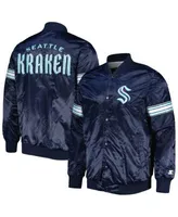 Men's adidas Deep Sea Blue Seattle Kraken Primeblue Quarter-Zip Jacket