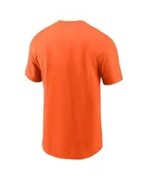 Nike Men's Heathered Navy, Orange Denver Broncos Color Block Team Name T- shirt