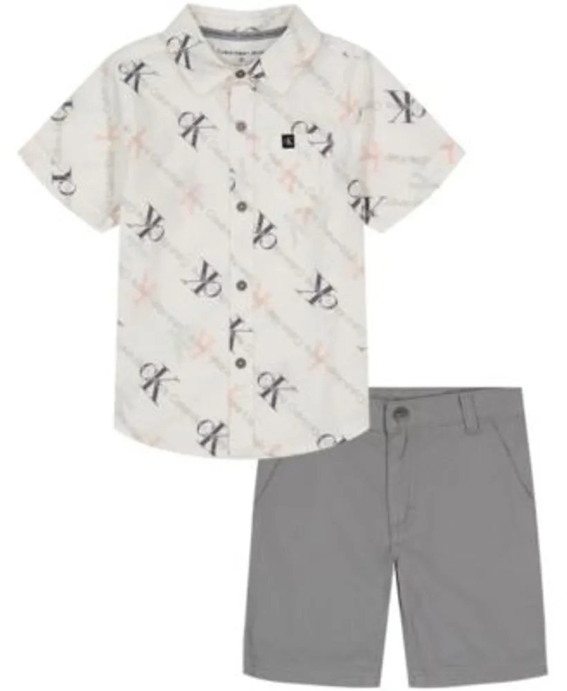 Storing Tegen de wil Koning Lear Calvin Klein Toddler Boys Monogram Print Button-Front Shirt and Twill Shorts,  2 Piece Set | Dulles Town Center