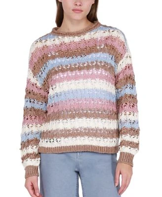 Women's Long-Sleeve Open-Knit Sweater