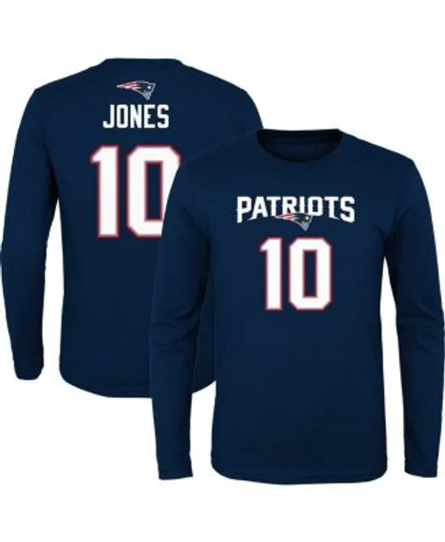 Women's Nike Mac Jones Navy New England Patriots Player Name & Number  T-Shirt