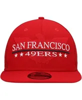 New Era Men's Black, Scarlet San Francisco 49Ers Pinstripe 9Fifty Snapback  Hat