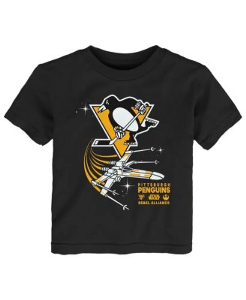 Outerstuff Youth Boys and Girls Black Pittsburgh Penguins Divide T-shirt