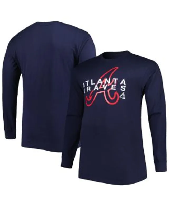 Men's Navy Atlanta Braves Big and Tall Long Sleeve T-shirt