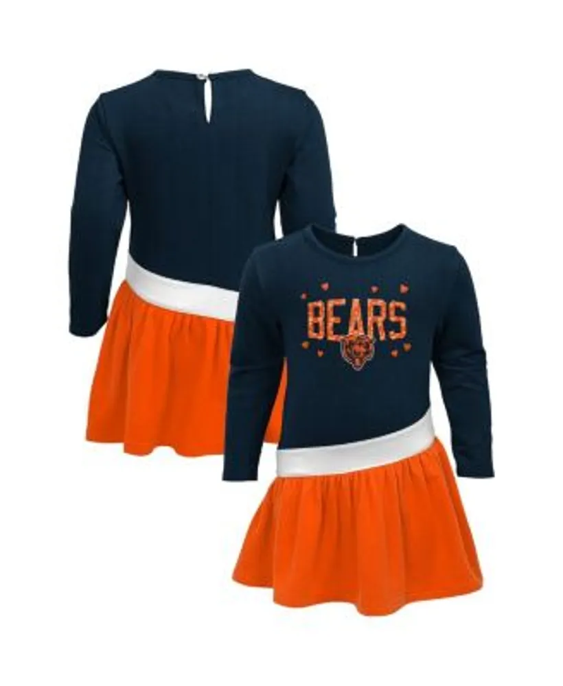 Outerstuff Girls Preschool Navy, Orange Chicago Bears Heart to Jersey  Tri-Blend Dress