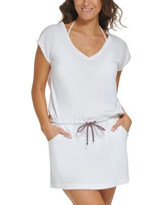 Drawstring Cover-Up Dress