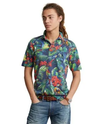 Men's Classic-Fit Tropical Jersey Polo Shirt