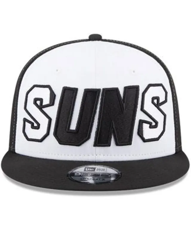 New Era Men's White and Black Brooklyn Nets Back Half 9FIFTY Snapback Hat