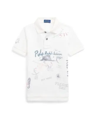 Little and Toddler Boys Cotton Mesh Graphic Polo Shirt