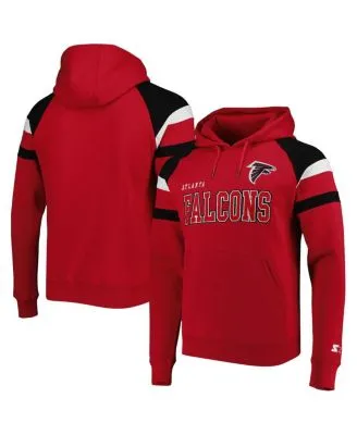 Atlanta Falcons New Era Colorblock Throwback Pullover Hoodie - Red/Black