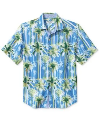 Tommy Bahama Men's Gray Tampa Bay Buccaneers Coconut Point Frondly Fan Camp  IslandZone Button-Up Shirt