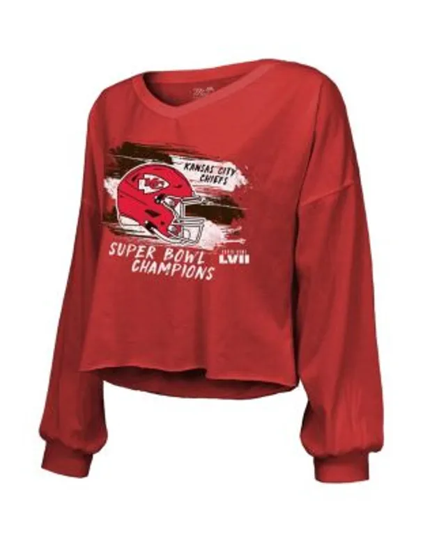 Fanatics Branded Red Kansas City Chiefs Super Bowl LVII Champions Ombre Long Sleeve T-Shirt