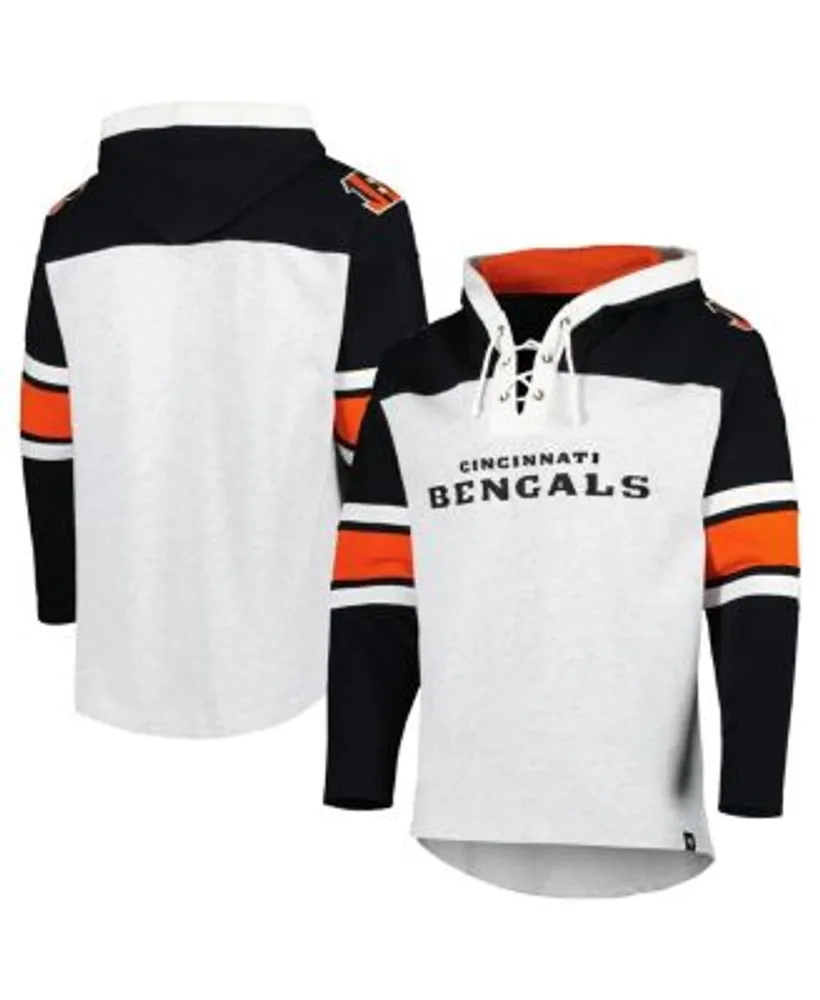 47 Brand Men's Cincinnati Bengals Heather Gray Gridiron Lace-Up Pullover  Hoodie