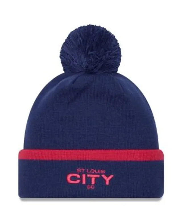 St. Louis City SC New Era Repeat Cuffed Knit Hat with Pom - Red