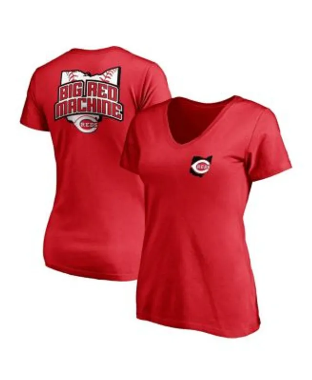 Cincinnati Reds Womens Red Curvy Short Sleeve T-Shirt