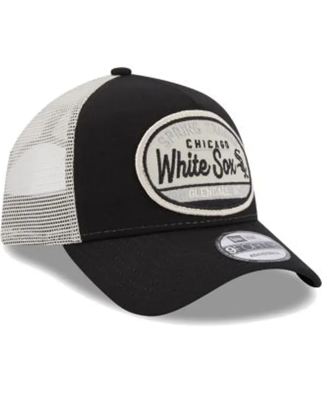 New Era Men's New Era Natural Chicago White Sox Retro Beachin' Patch  A-Frame Trucker 9FIFTY Snapback Hat