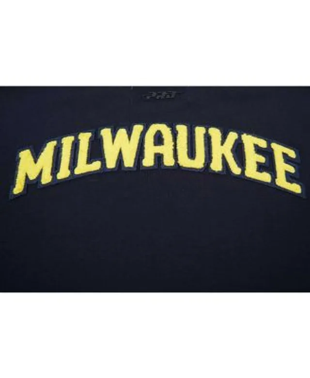 Pro Standard Women's Navy Milwaukee Brewers Classic Team Boxy Cropped T- shirt