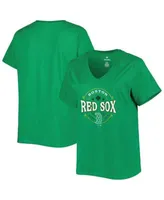 Profile Women's Kelly Green Boston Red Sox Plus Celtic V-Neck T-shirt
