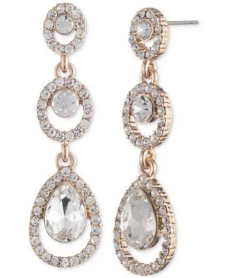 Crystal Post Linear Drop Earrings