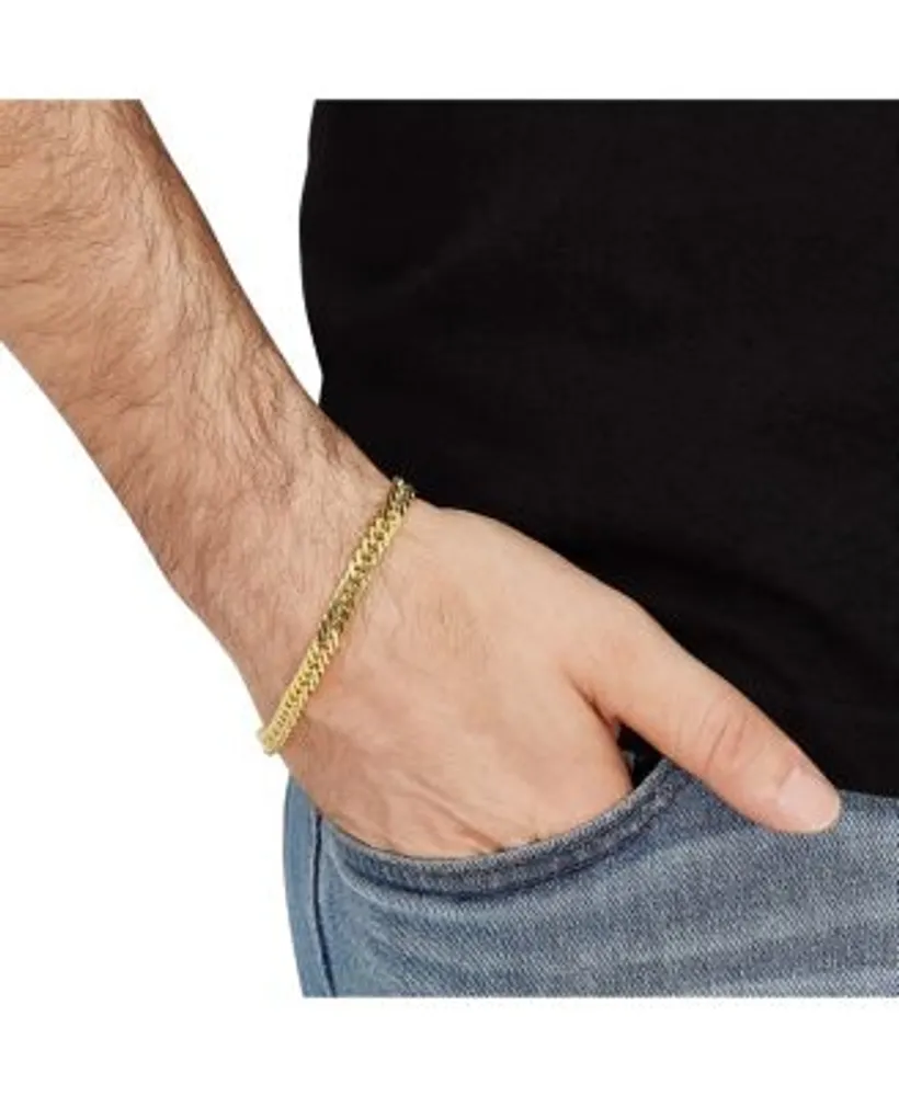 Men's Curb Link Bracelet in 14k Gold-Plated Sterling Silver