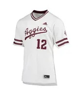 Men's #12 White Texas A&M Aggies Team Baseball Jersey