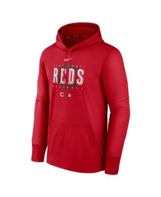 Nike Men's Red, Black Cincinnati Reds Authentic Collection Pregame Performance Raglan Pullover Sweatshirt