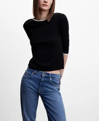 Women's Contrast Trim Sweater