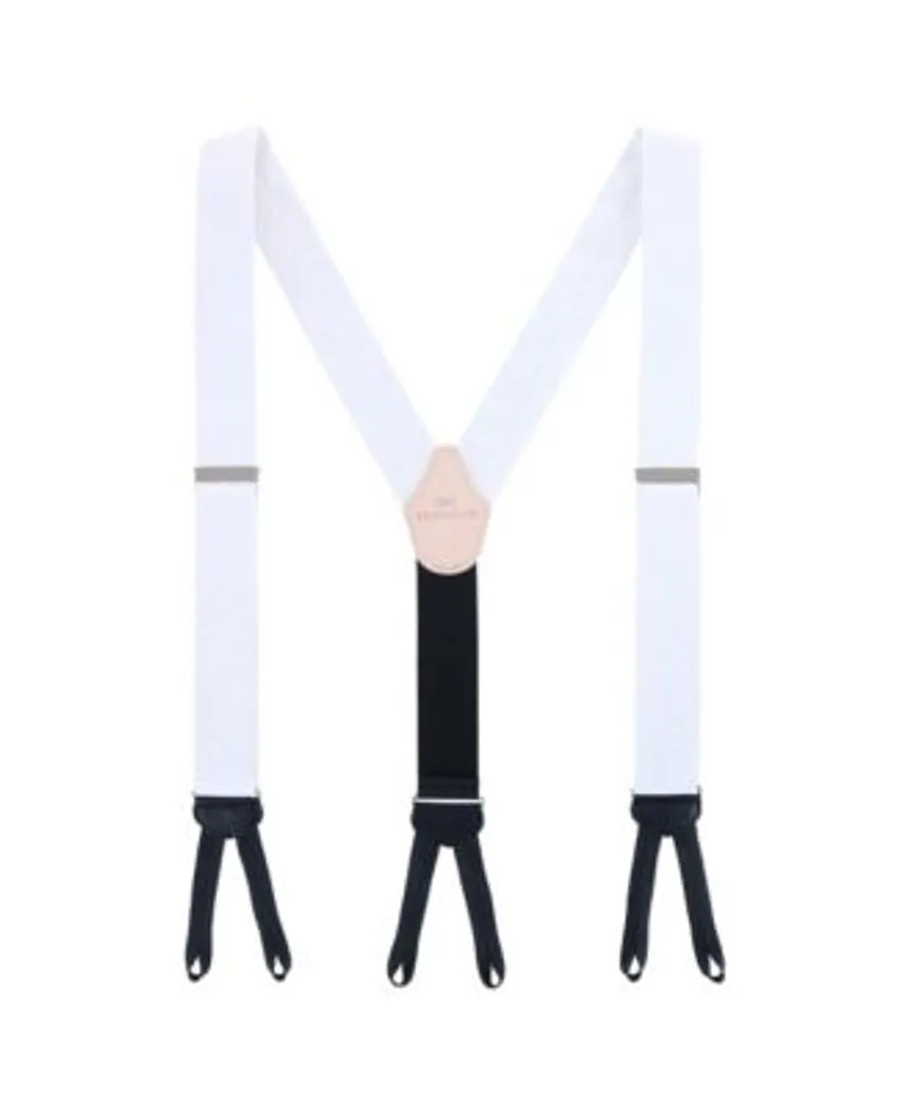 Trafalgar Luxe Diamond Elastic Button End Suspenders - Black