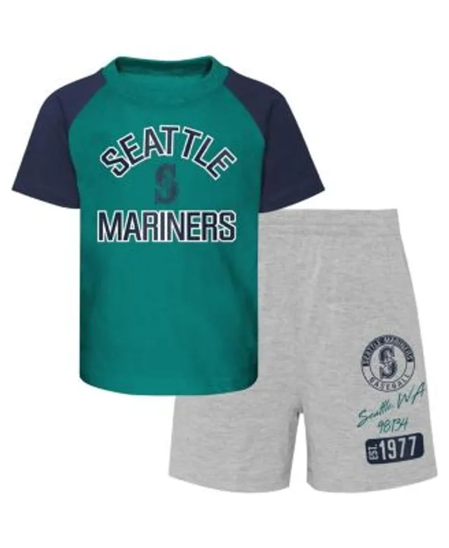 Outerstuff Infant Boys and Girls White, Heather Gray Los Angeles Dodgers  Ground Out Baller Raglan T-shirt Shorts Set