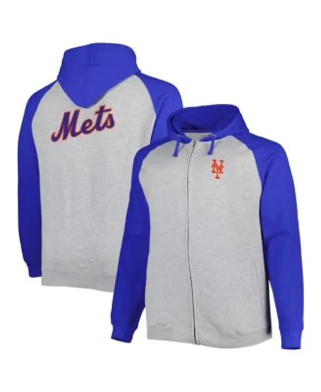 Los Angeles Dodgers Big & Tall Raglan Hoodie Full-Zip Sweatshirt - Heather  Gray/Royal