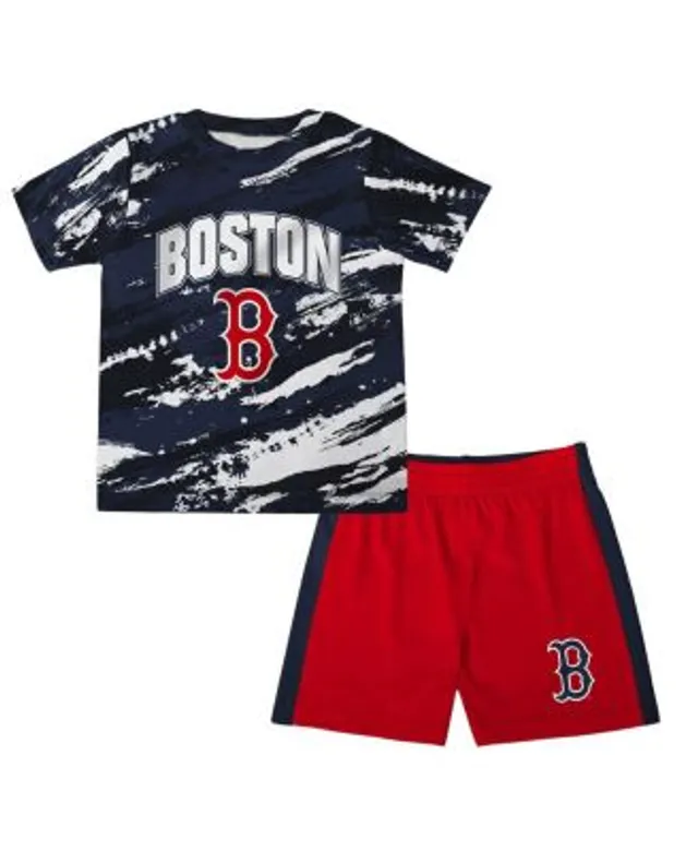 Outerstuff Infant Boys and Girls Navy, Heather Gray St. Louis Cardinals  Ground Out Baller Raglan T-shirt Shorts Set