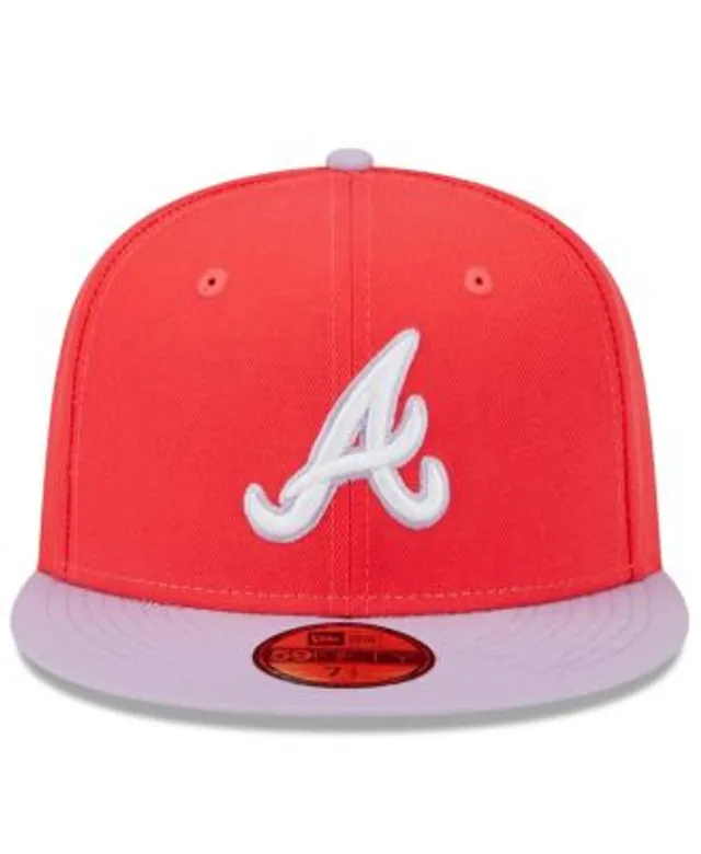 Men's New Era Neon Green/Lavender Atlanta Braves Spring Color Two-Tone 59FIFTY Fitted Hat