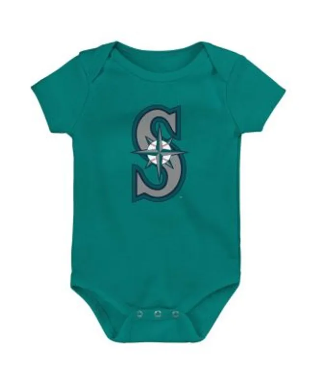 Outerstuff Newborn and Infant Boys Girls White, Heather Gray Seattle  Mariners Little Slugger Two-Pack Bodysuit Set