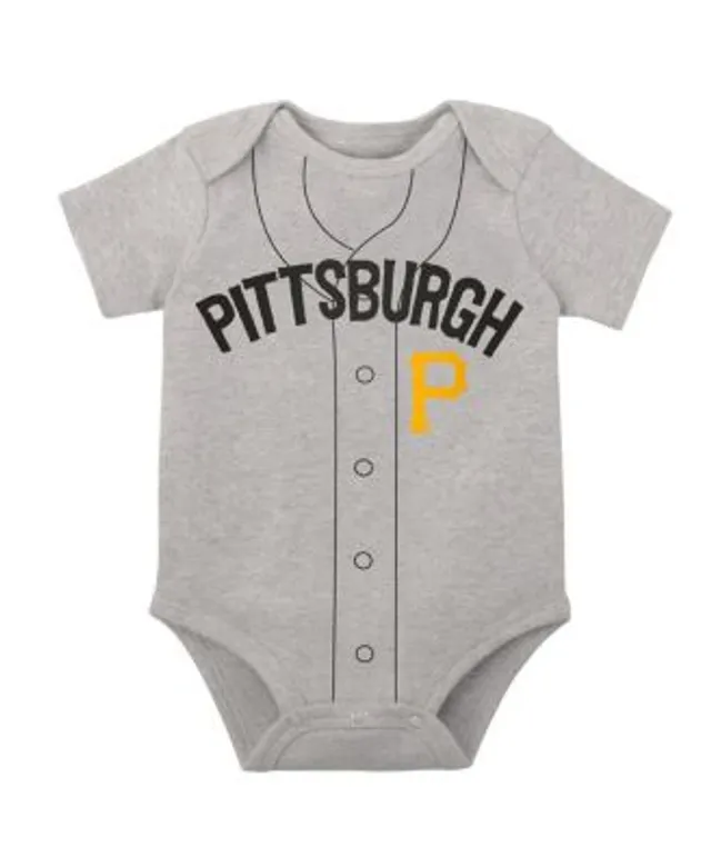 Lids Pittsburgh Pirates Newborn & Infant Little Fan Two-Pack Bodysuit Set -  Black/Heather Gray