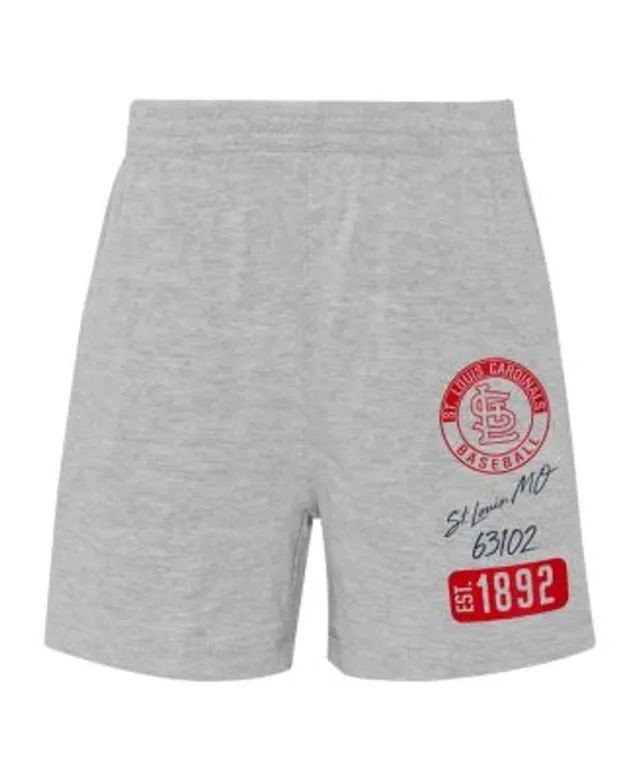 Outerstuff Infant Boys and Girls Navy, Heather Gray St. Louis Cardinals  Ground Out Baller Raglan T-shirt Shorts Set