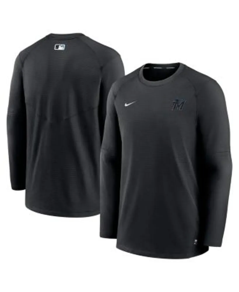 Nike Men's Black Miami Marlins Authentic Collection Logo Performance Long  Sleeve T-shirt