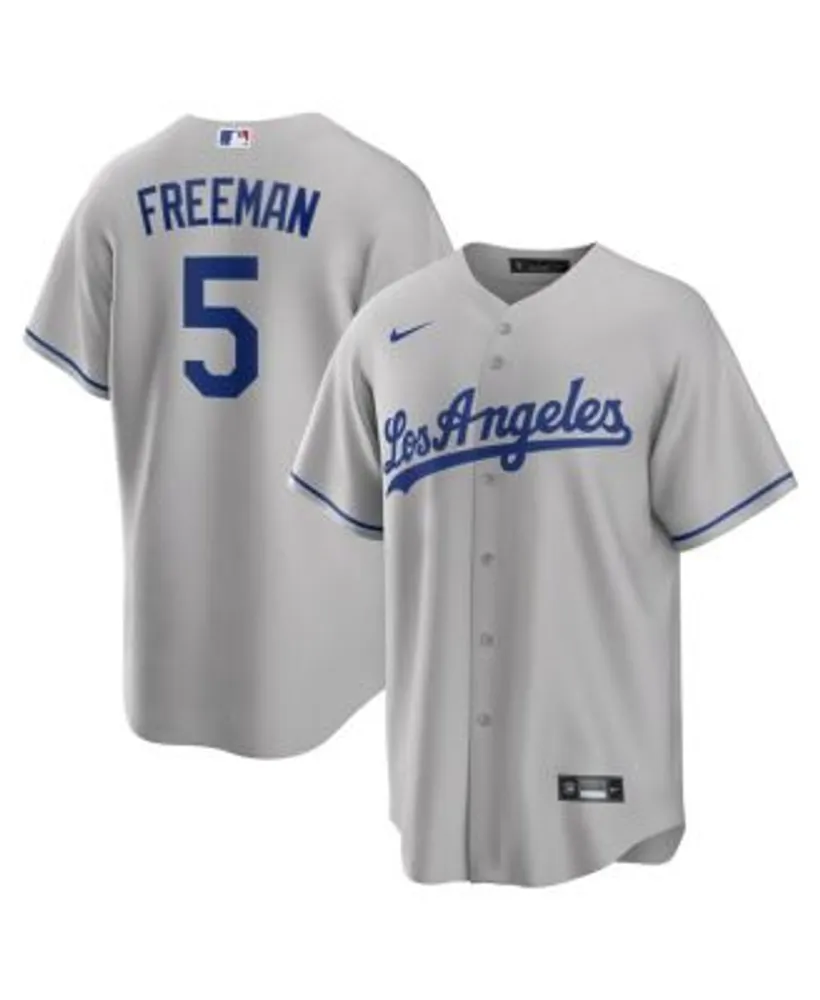 Nike Men's Freddie Freeman Gray Los Angeles Dodgers Road Replica Player  Jersey