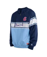 New Era Braves Ripstop Raglan Quarter-Zip Hoodie - Men's