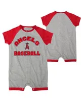 Outerstuff Infant Boys and Girls Heather Gray Detroit Tigers Extra Base Hit  Raglan Full-Snap Romper