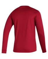 Men's adidas Red Louisville Cardinals Sideline Locker Tag Creator AEROREADY  Long Sleeve T-Shirt