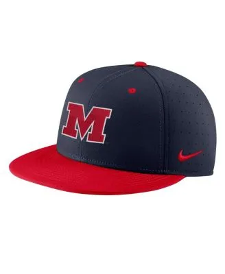 Nike Men's Ole Miss Rebels Blue Aero True Baseball Fitted Hat