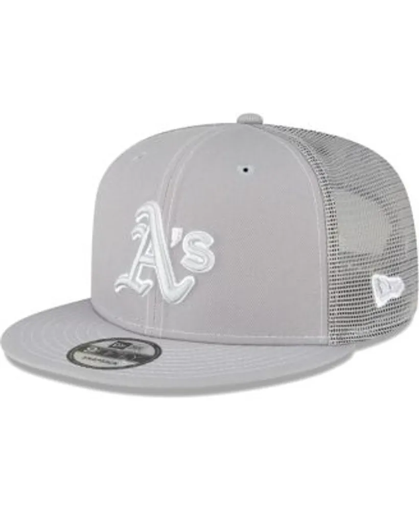 Oakland A's New Era MLB 9FIFTY Trucker Snapback Hat~Black/Gray/White