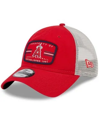 Men's '47 Red/Navy California Angels Sidenote Trucker Snapback Hat