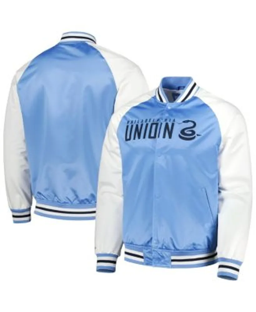 Starter Light Blue/Red Houston Oilers Locker Room Throwback Satin Varsity Full-Snap Jacket